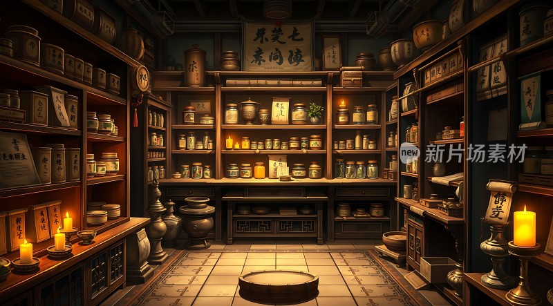 古色古香药铺