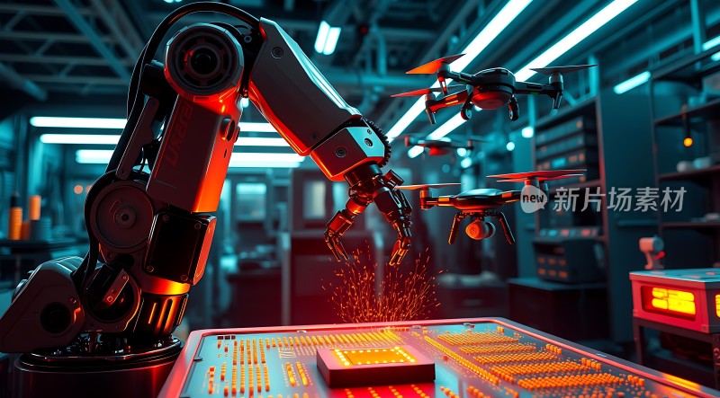 智能机械臂与无人机协作生产