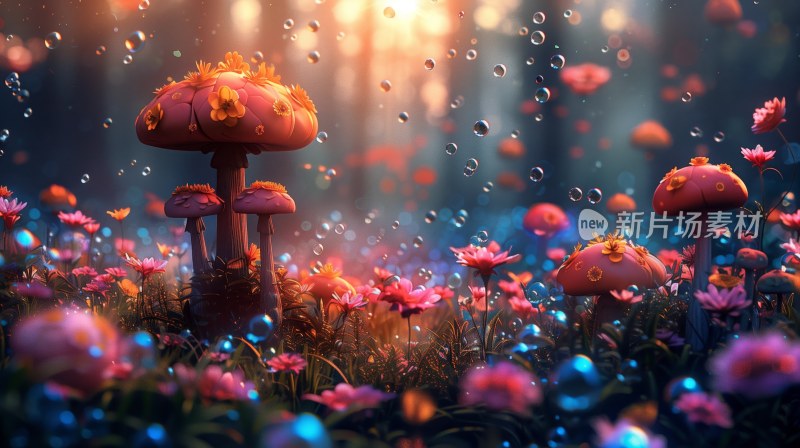 蘑菇童话背景