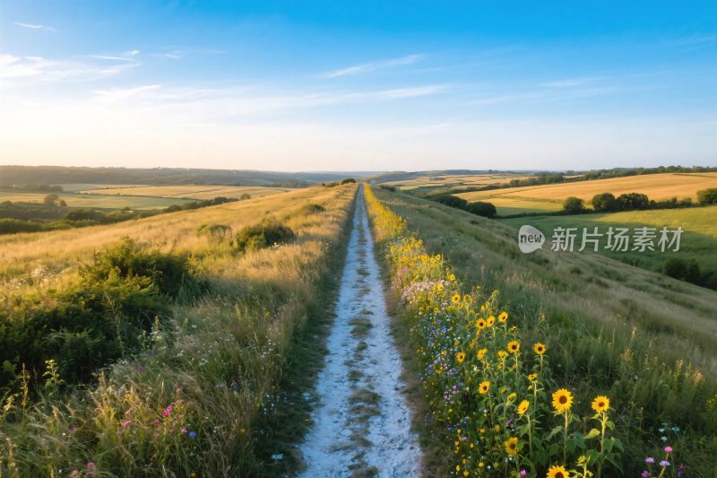 田园小路风景图