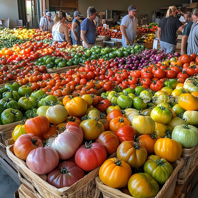 多彩番茄集市新鲜蔬果琳琅满目