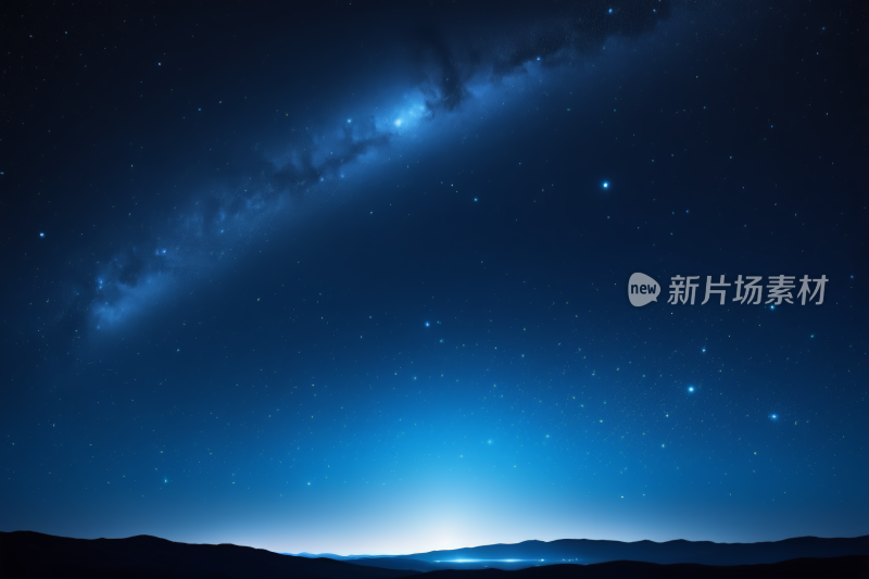 星空夜空一颗明亮的星星一个遥远的星系背景