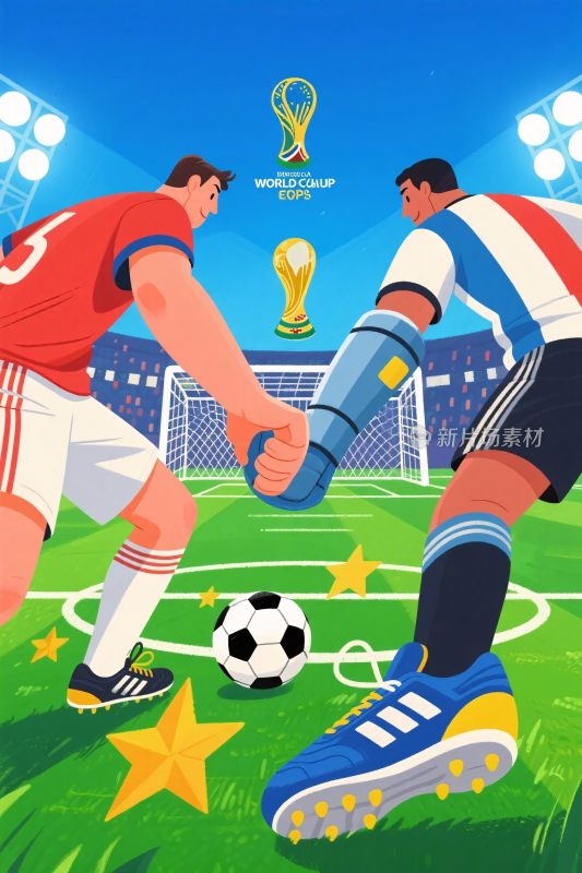 足球赛场竞技插画
