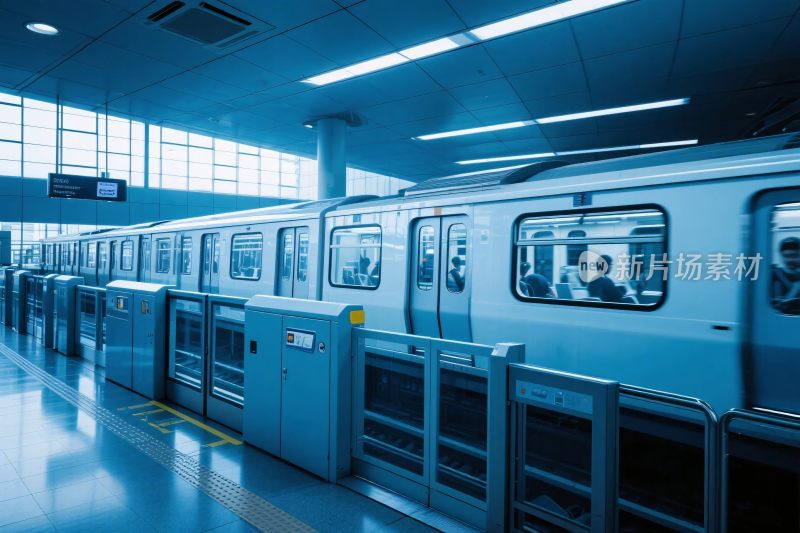 地铁站台列车场景