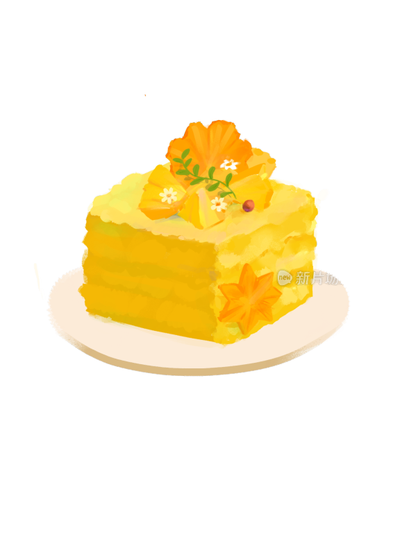 黄色的菠萝蛋糕菠萝拿破仑