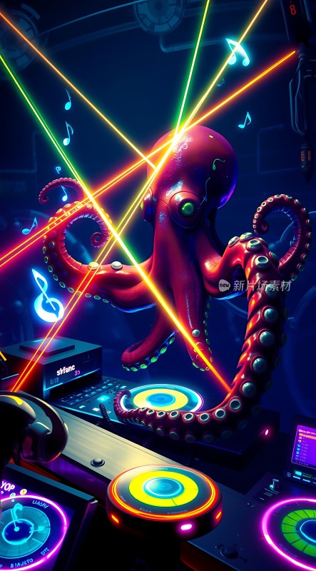 机械章鱼DJ混音夜店