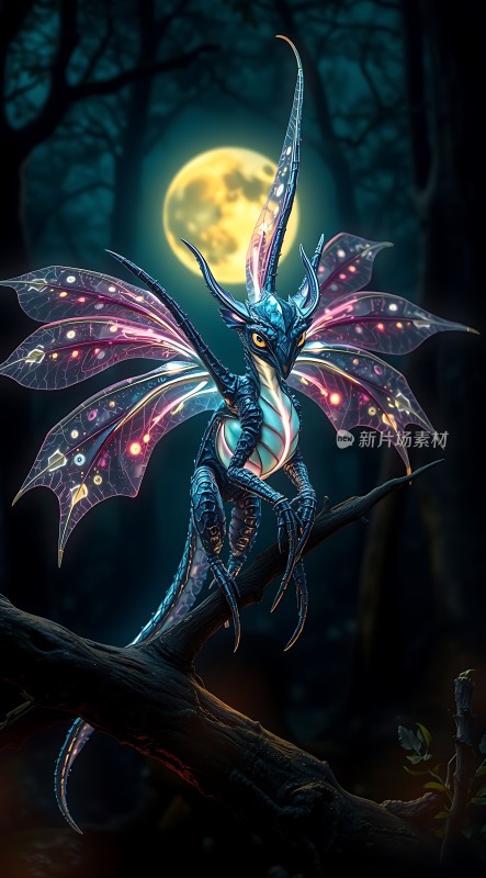 夜幕下的神秘龙影