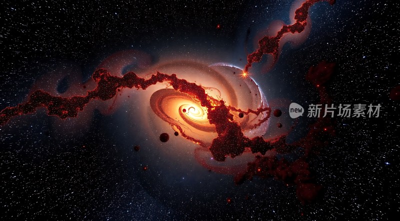 宇宙漩涡星际碰撞与星云奇观