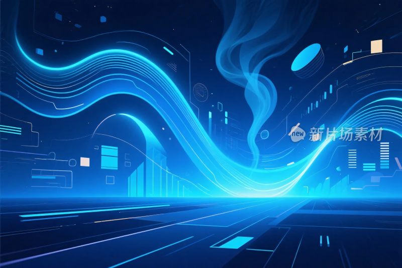 科幻科技光效插画