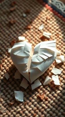 破碎的心形纸片 破碎的心形纸片