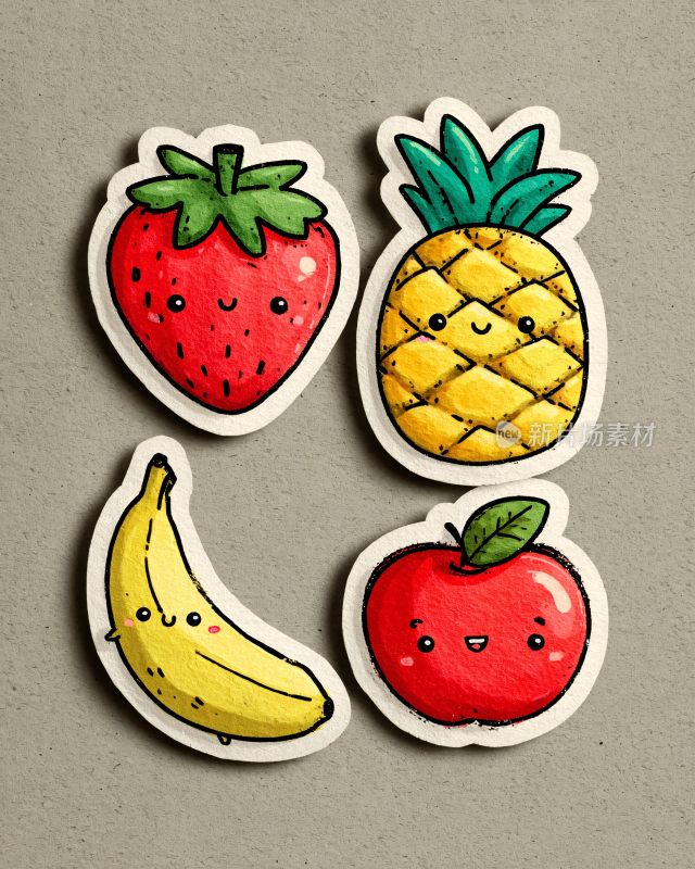 可爱卡通水果贴纸