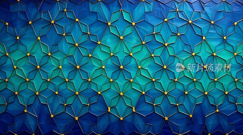 蓝色几何图案