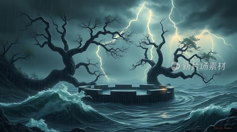 风暴之岛闪电与孤树