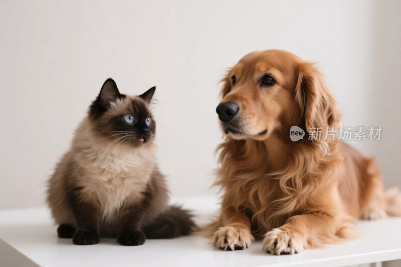 宠物合影猫狗并肩