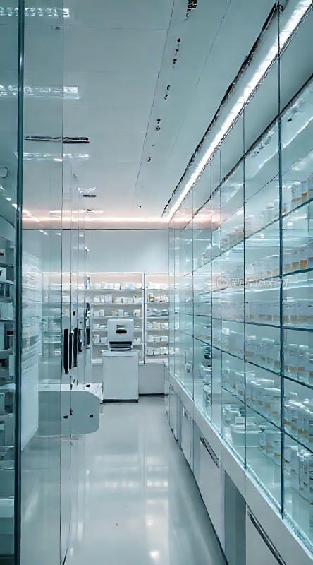 明亮药房药品整齐陈列环境整洁舒适