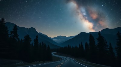 夜幕下的星河之路