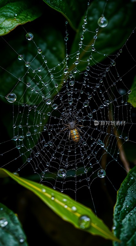 露珠中的蛛网世界