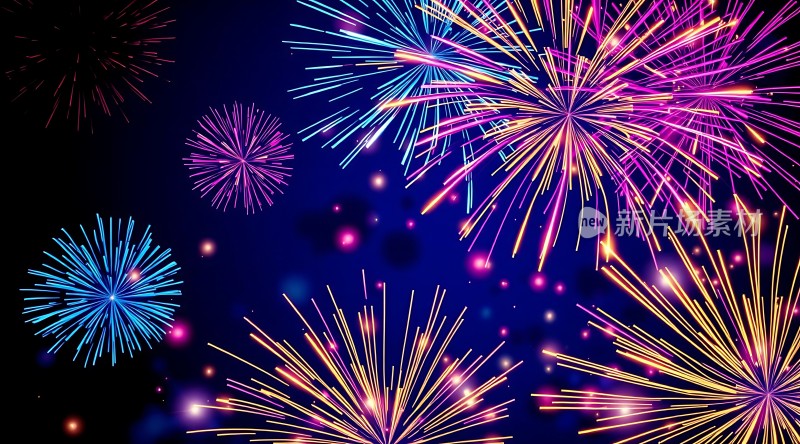 璀璨烟花夜空绽放