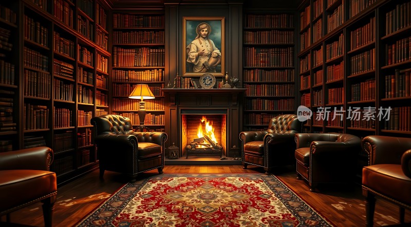 书房里的温暖夜晚