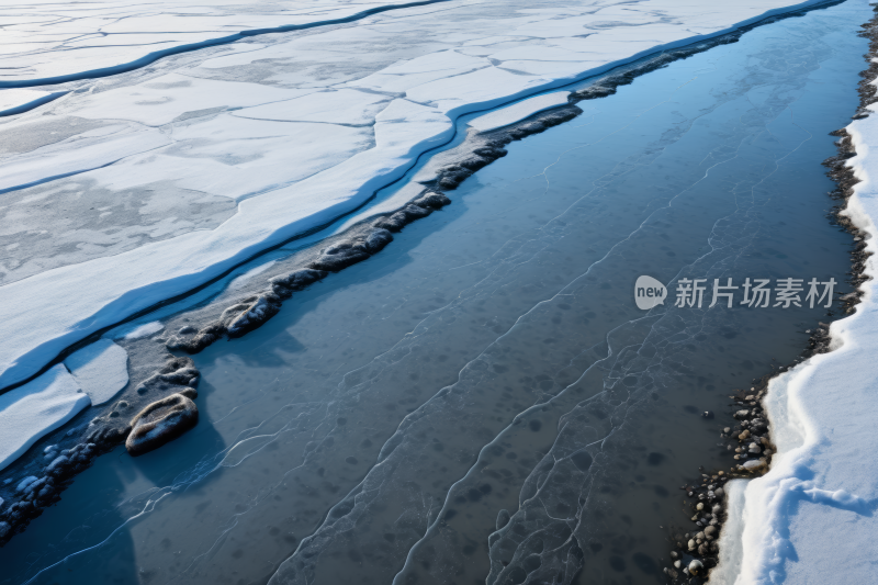 冰区有水流流过高清背景图片