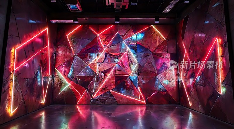 霓虹光影下的几何世界