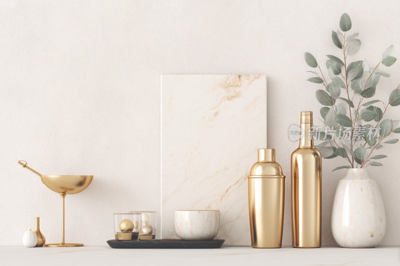 简约金色摆件装饰场景
