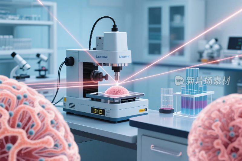 实验室显微镜研究场景