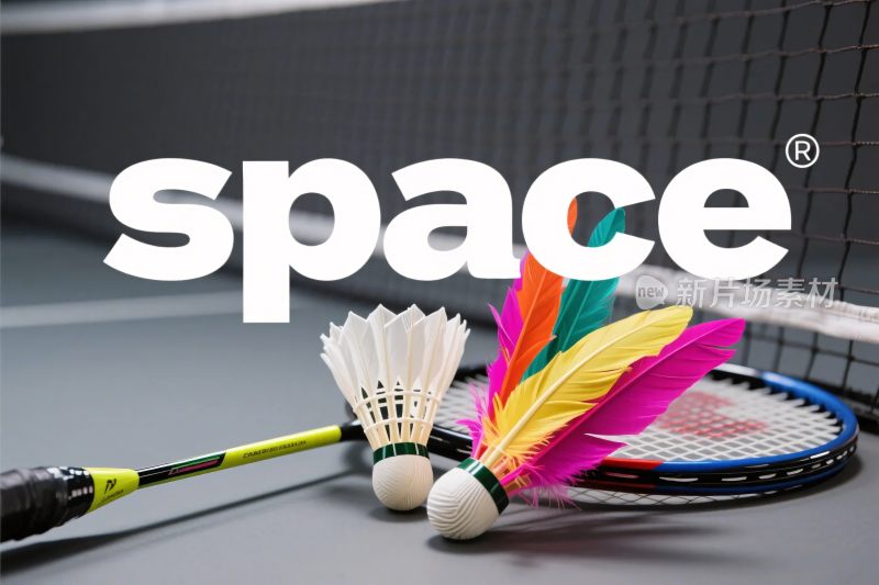 羽毛球器材与文字画面