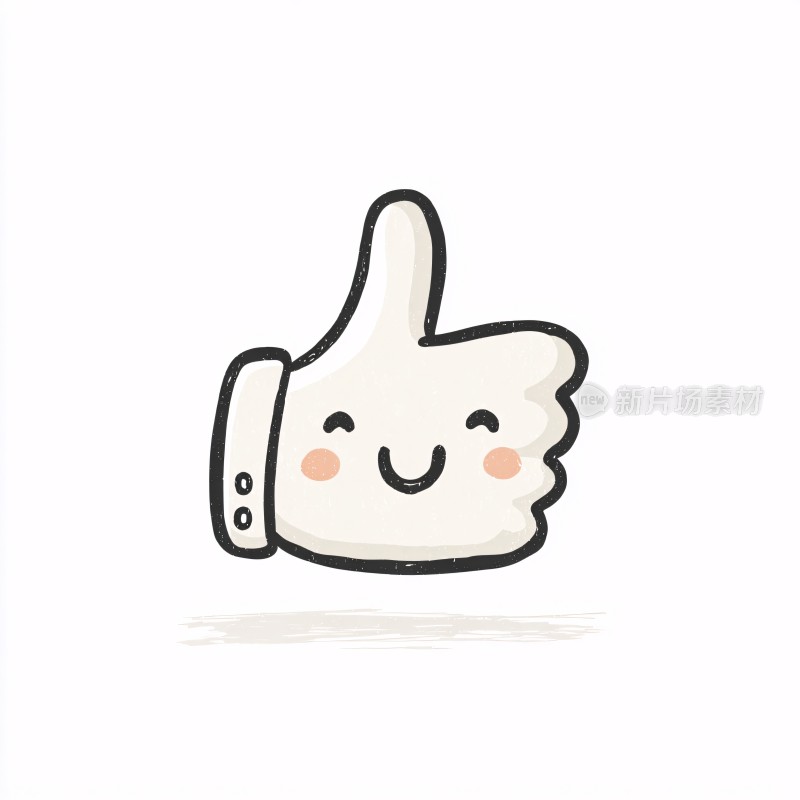 卡通点赞手势插画