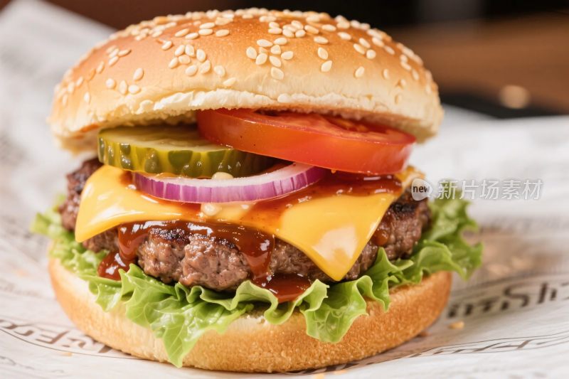 美味汉堡食品摄影