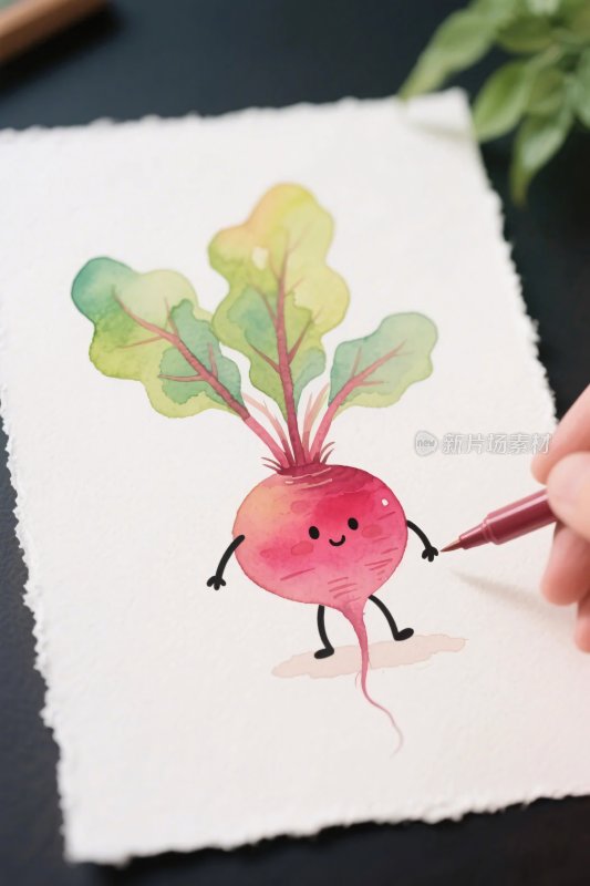 手绘可爱萝卜插画