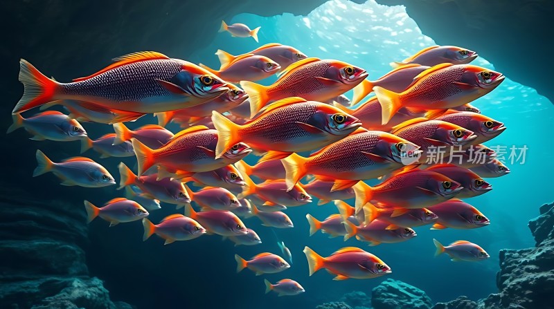 海洋之舞红鱼群游