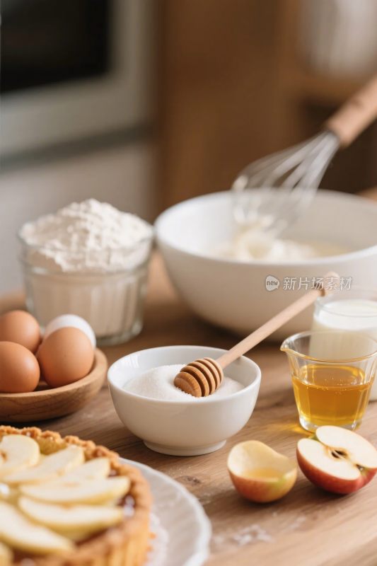 厨房中的烘焙食材与器具