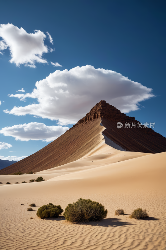 一个大沙丘一座高山清风景图片