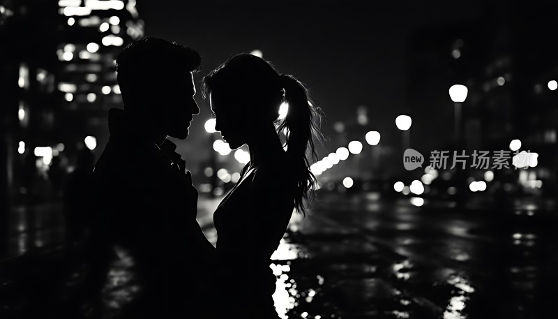 城市夜景下的浪漫约会