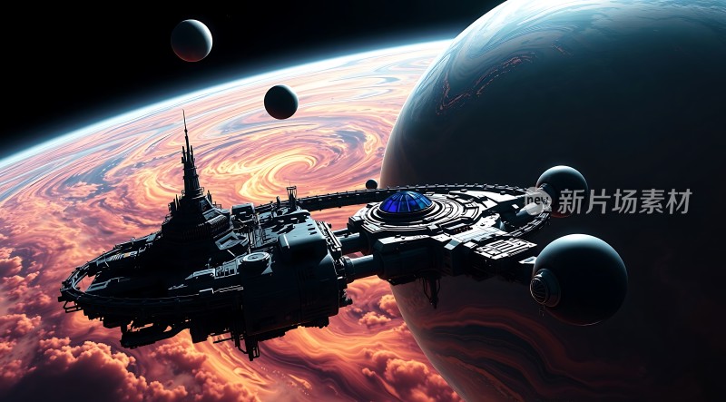 星际飞船探索异星云层