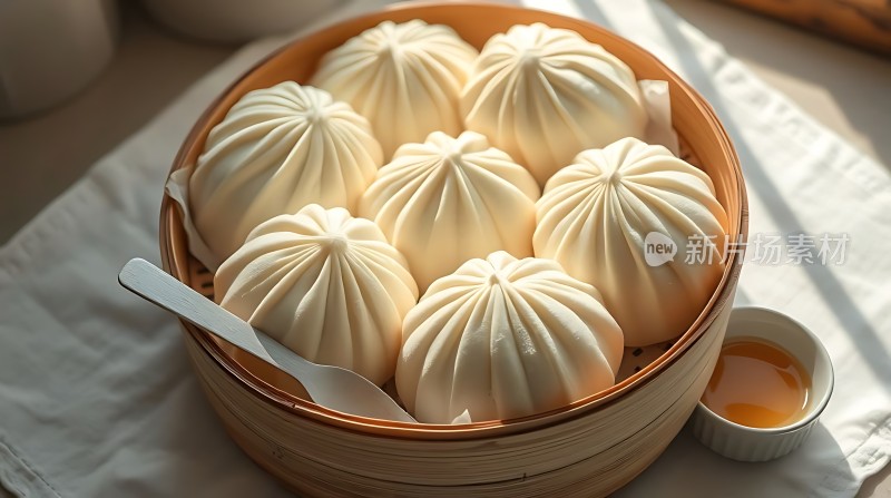 蒸笼里的美味包子