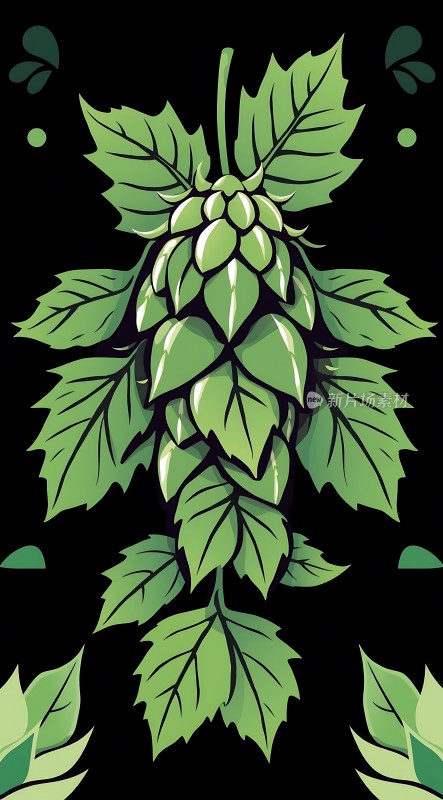 绿色啤酒花图案