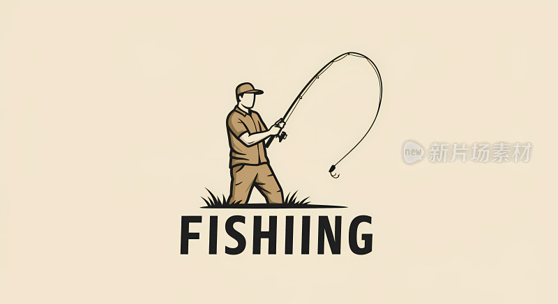 钓鱼标志插画