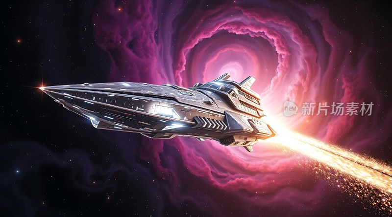 星际探险飞船穿越璀璨星云之旅