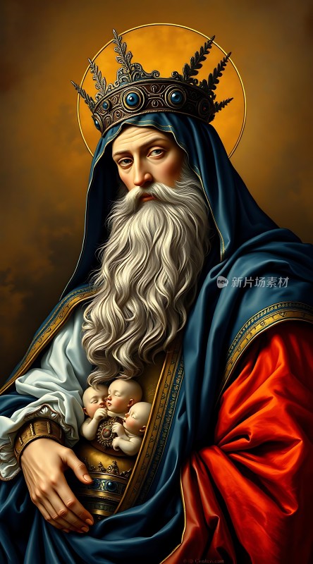 圣父怀抱圣子与圣灵