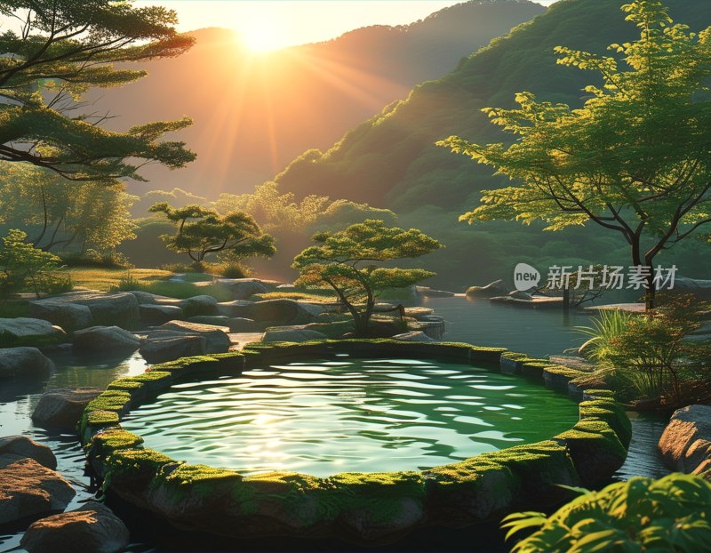 晨曦中的八方池