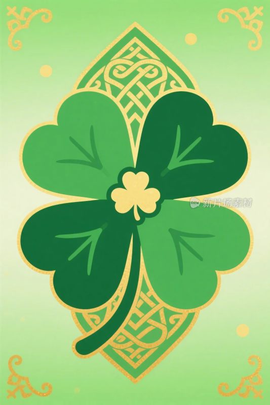 绿色四叶草插画