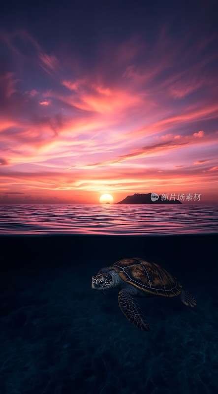 海龟与日落