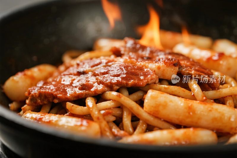 辣炒年糕美食特写