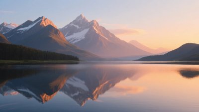 山水湖泊自然风光