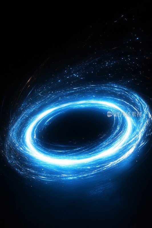 蓝色炫光环形特效画面