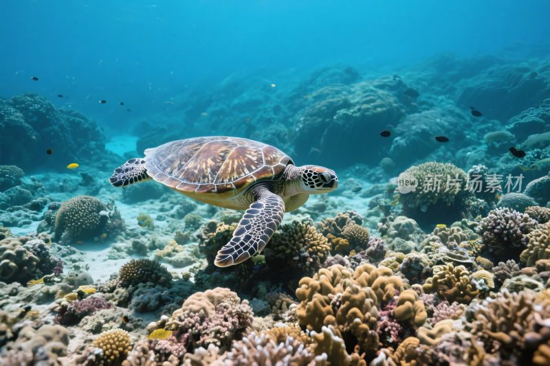 海洋海龟与珊瑚礁