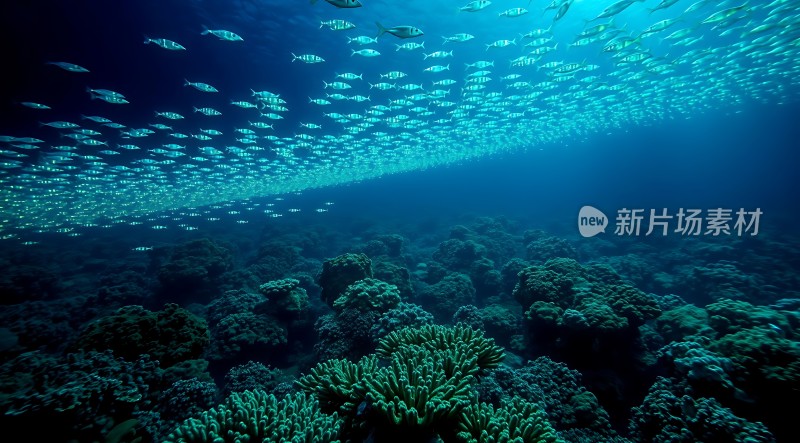 海洋秘境鱼群与珊瑚共舞