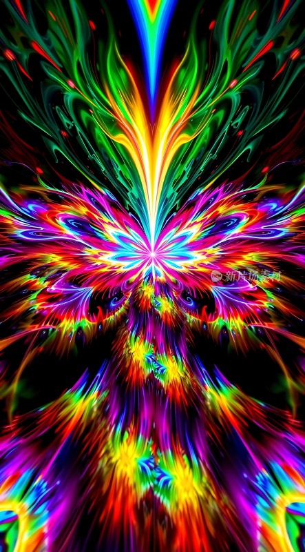 五彩斑斓的花朵绽放